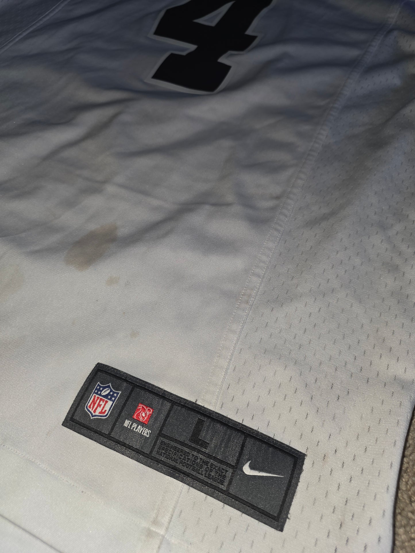 Nike Las Vegas Raiders Derek Carr #4 Game Jersey Men’s Size Large On Field