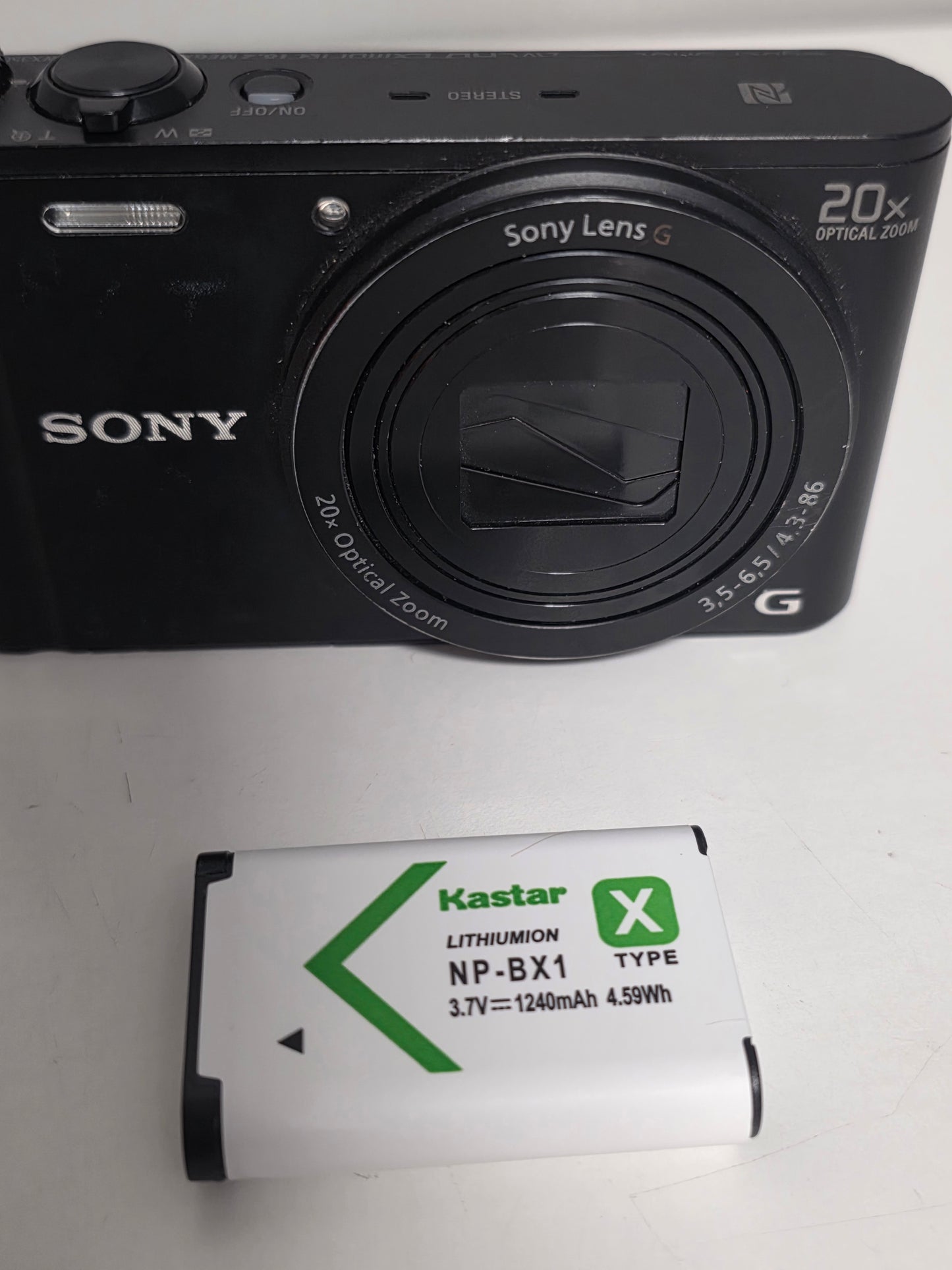 Sony Cyber-Shot WX350 18.2MP Digital Camera - Black With Battery