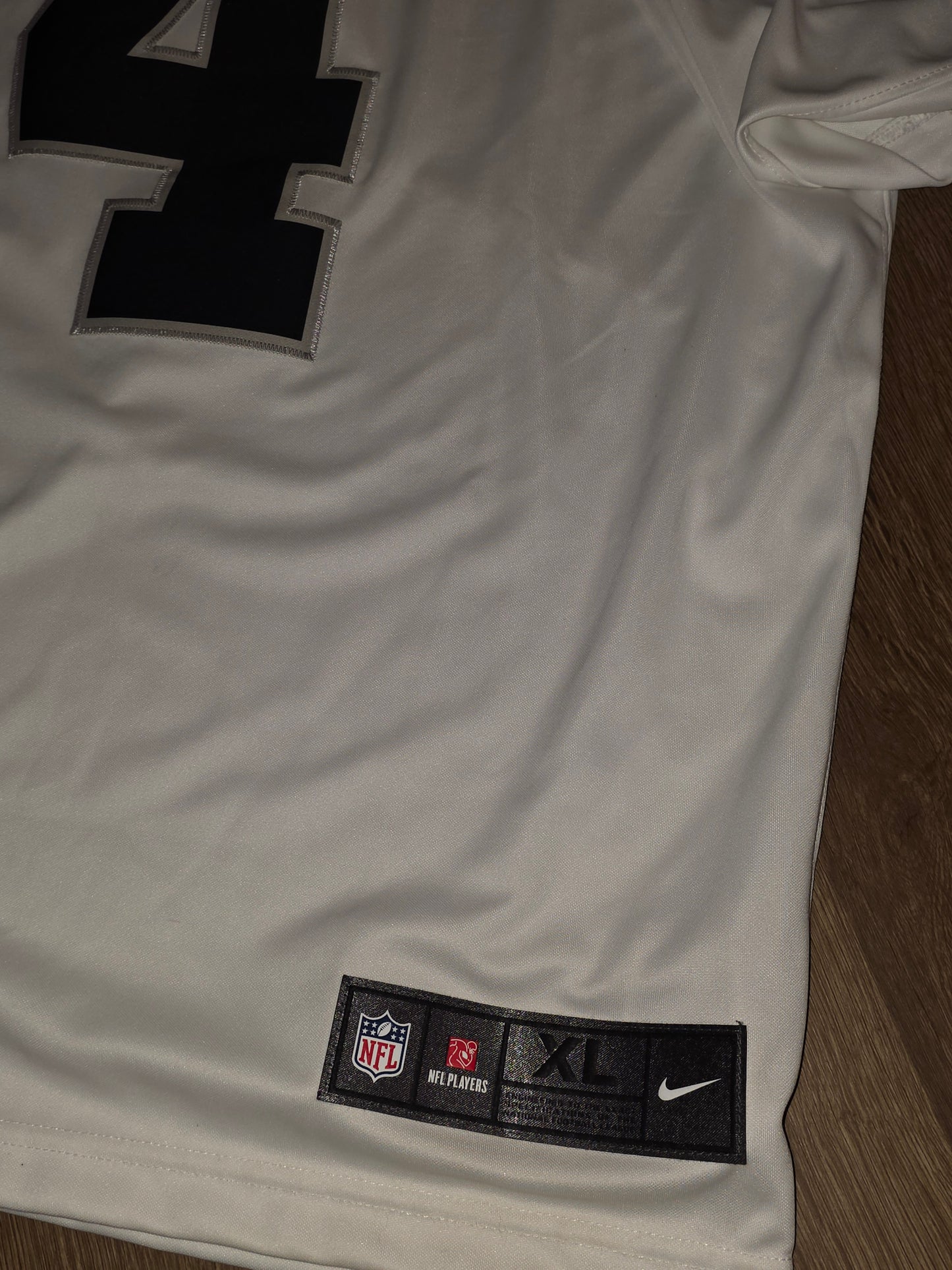 Nike On Field Las Vegas Oakland Raiders Derek Carr #4 Men's White Jersey Sz XL