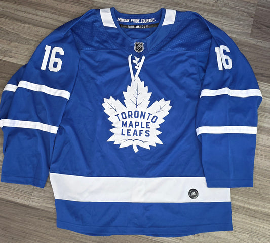 Adidas Mitch Marner Toronto Maple Leafs NHL Hockey Jersey Fight Strap 52 #16