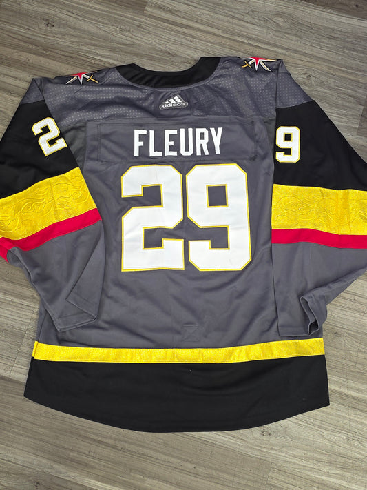 Adidas Men Jersey Gray Size 56 Hockey NHL Vegas Golden Knights #29 Fleury Stich