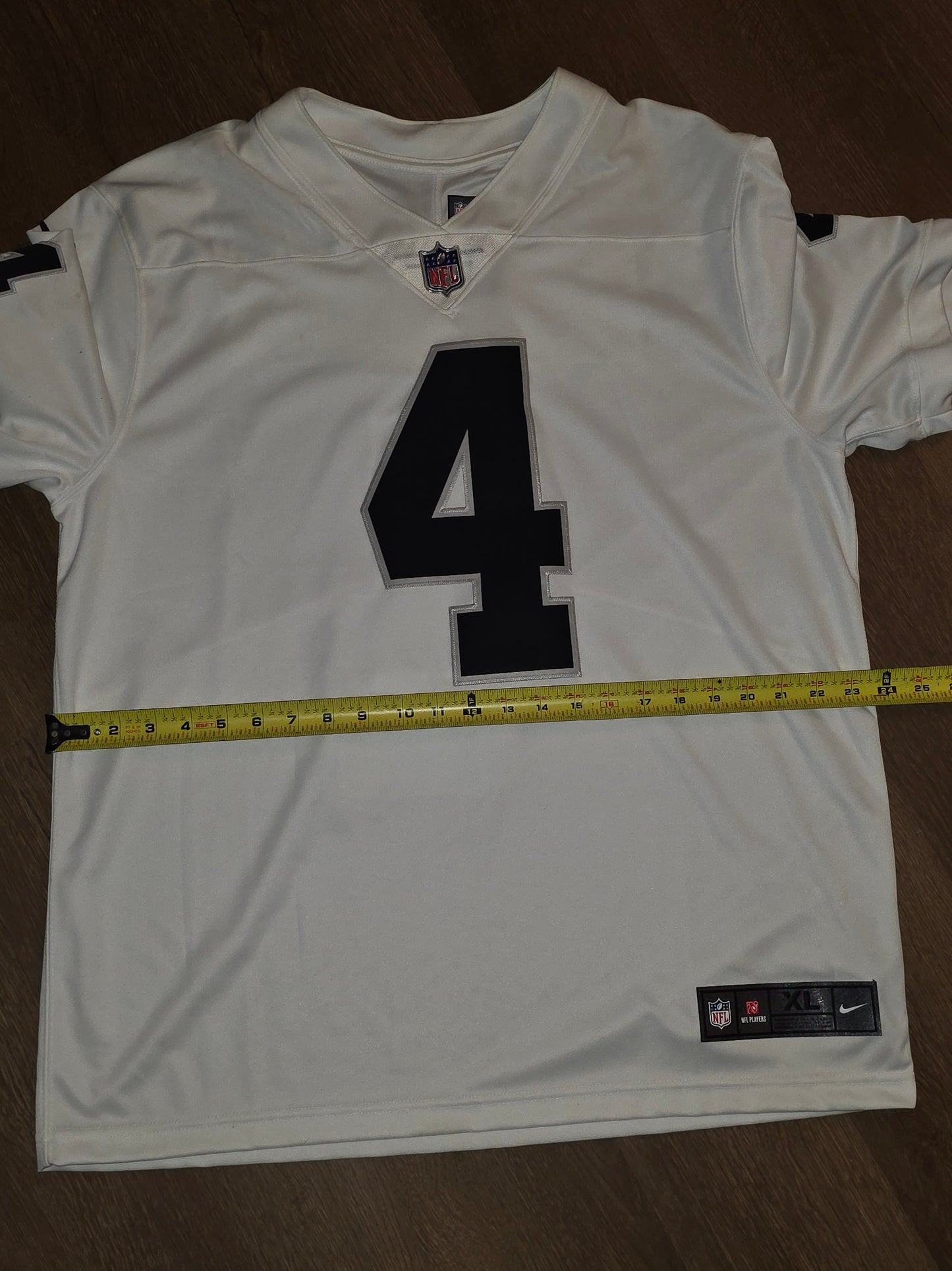 Nike On Field Las Vegas Oakland Raiders Derek Carr #4 Men's White Jersey Sz XL