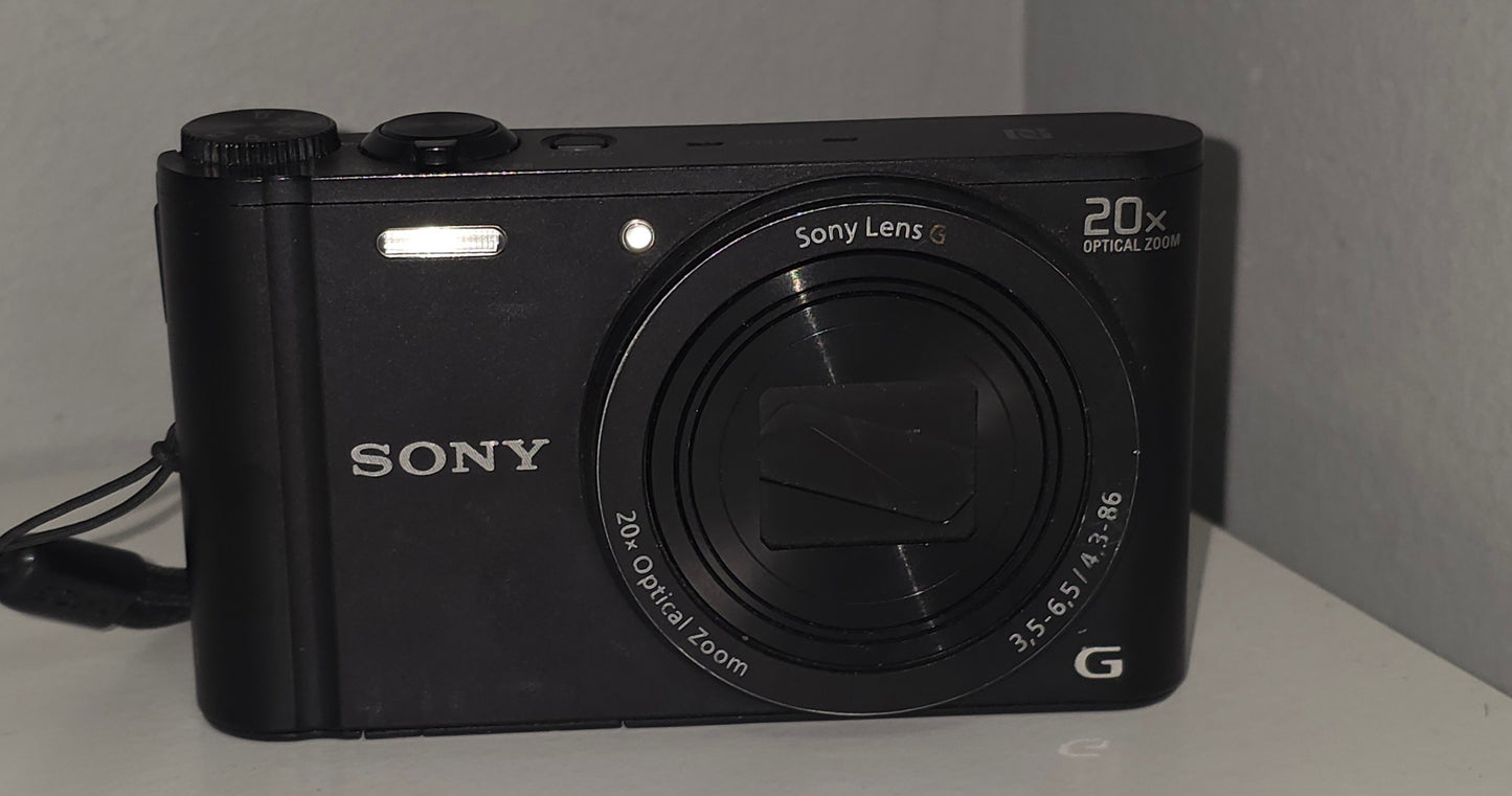 Sony Cyber-Shot WX350 18.2MP Digital Camera - Black With Battery
