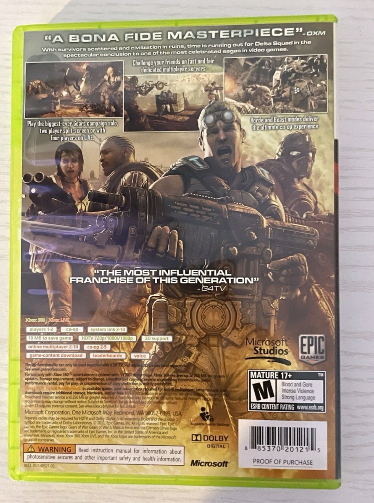 Gears of War 3 Xbox 360