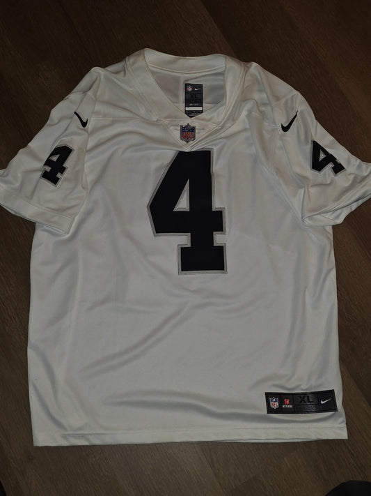 Nike On Field Las Vegas Oakland Raiders Derek Carr #4 Men's White Jersey Sz XL