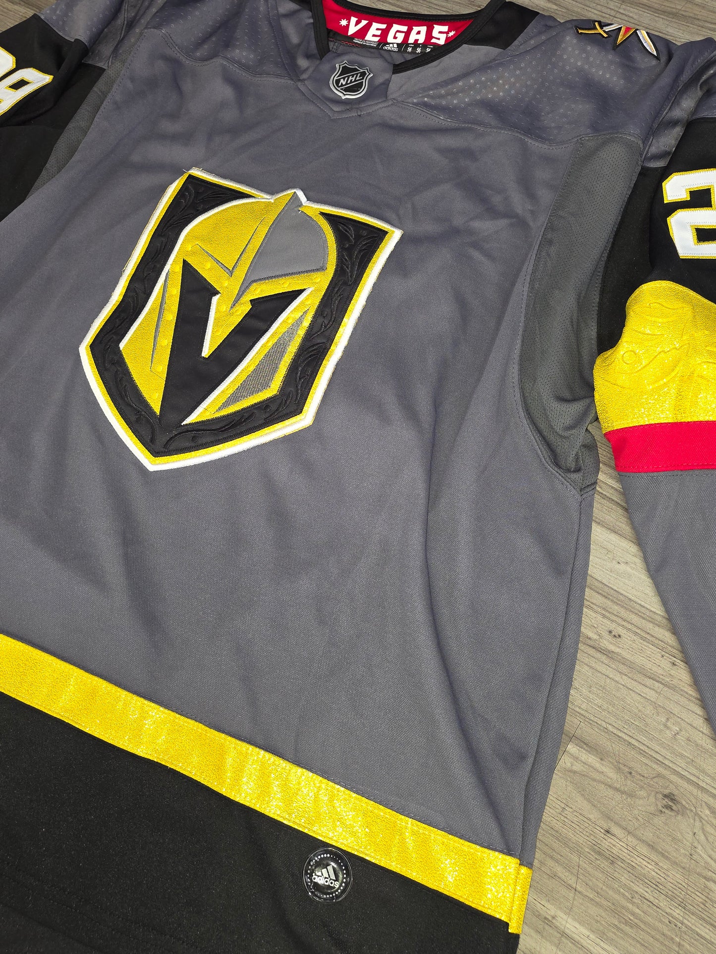 Adidas Men Jersey Gray Size 56 Hockey NHL Vegas Golden Knights #29 Fleury Stich