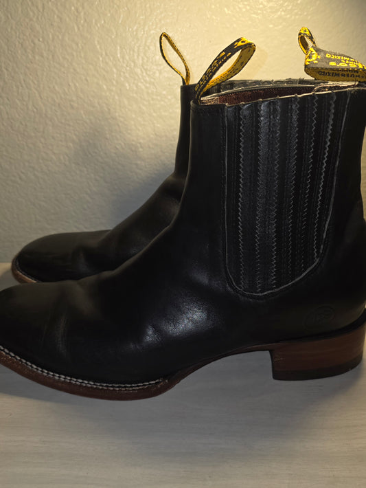 Botines Men's Botin Cowboy Leather Rodeo Slip On Ankle Square Toe Boots