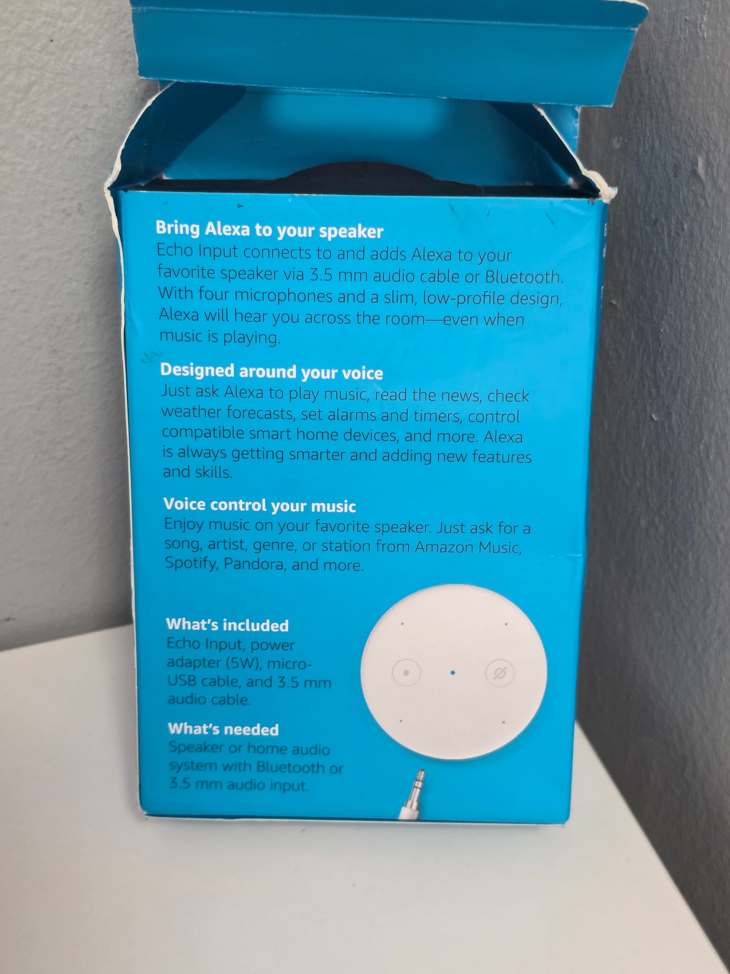 Amazon Echo Input Open box – Add Alexa to Any Speaker AUX BT