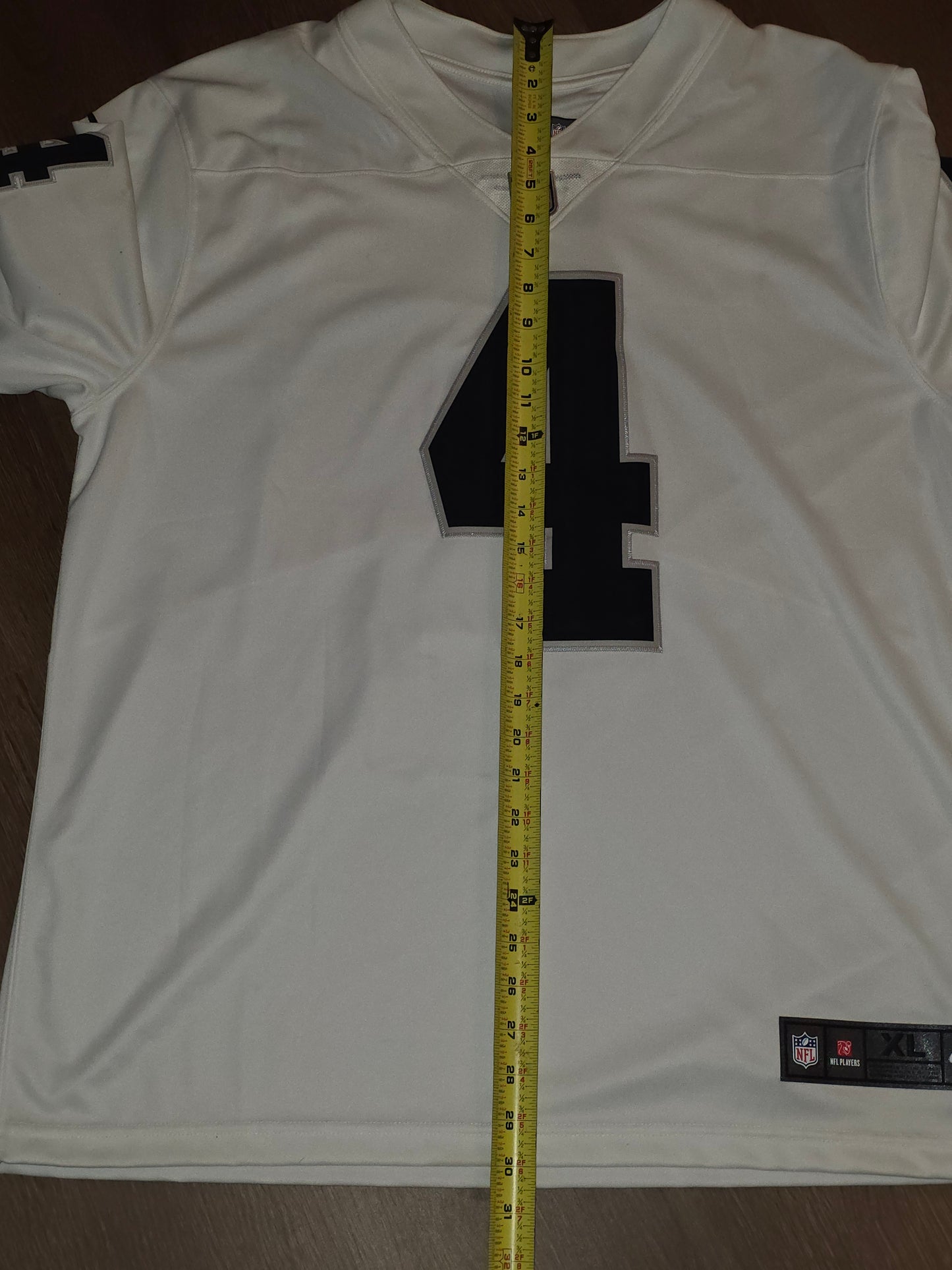 Nike On Field Las Vegas Oakland Raiders Derek Carr #4 Men's White Jersey Sz XL