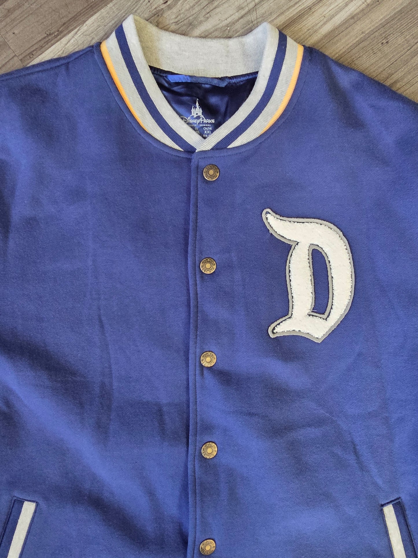 Disneyland Varsity Letterman Bomber Jacket Men's XL Blue