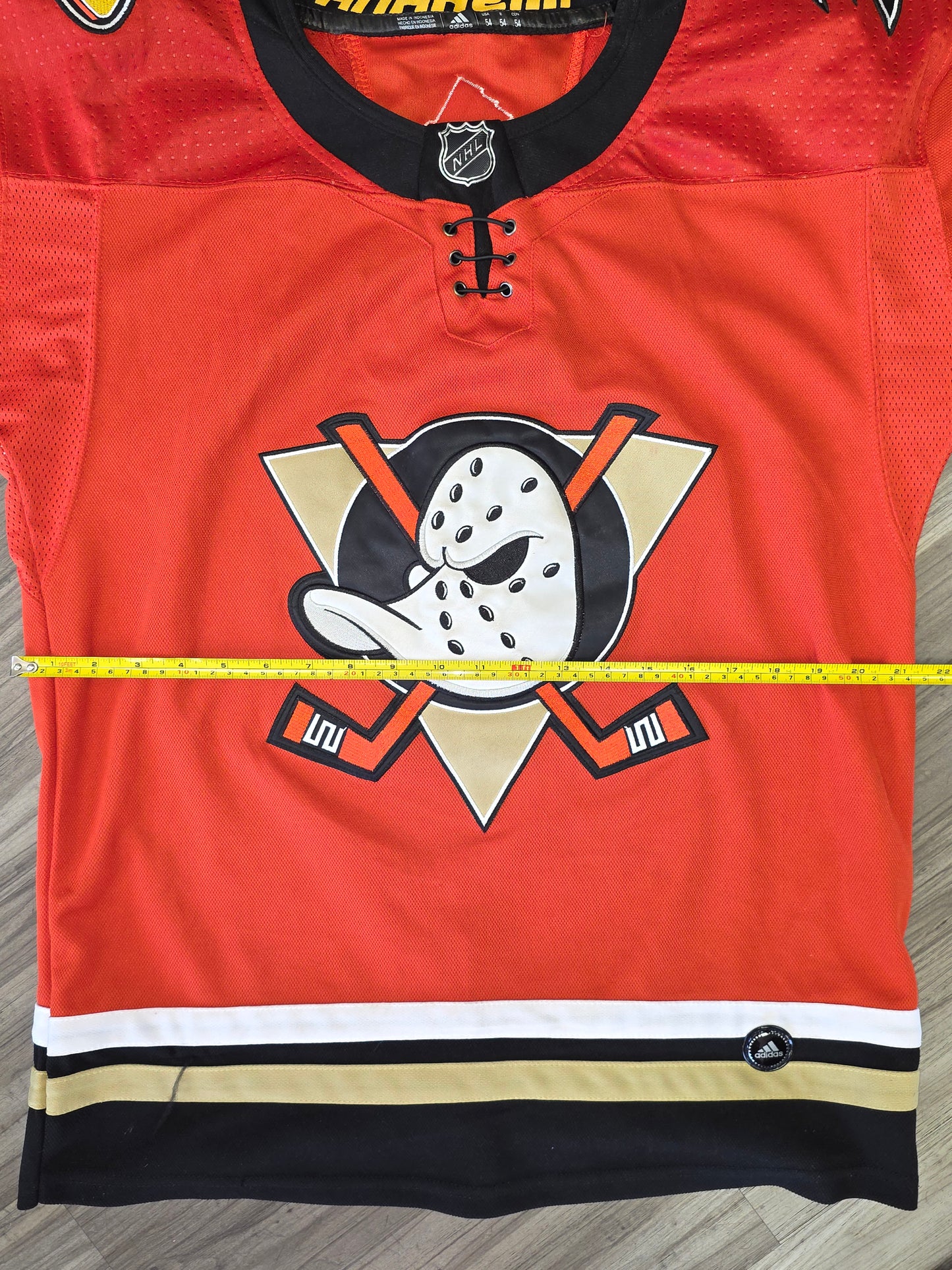 Authentic Adidas Anaheim Ducks Hockey Orange Jersey Size 54
