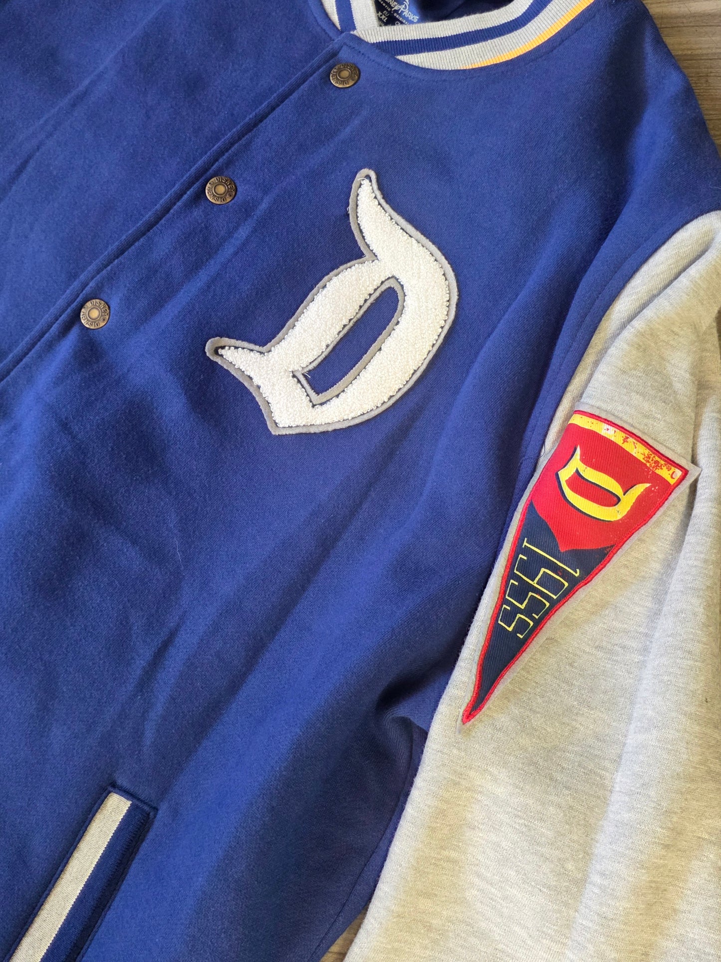 Disneyland Varsity Letterman Bomber Jacket Men's XL Blue