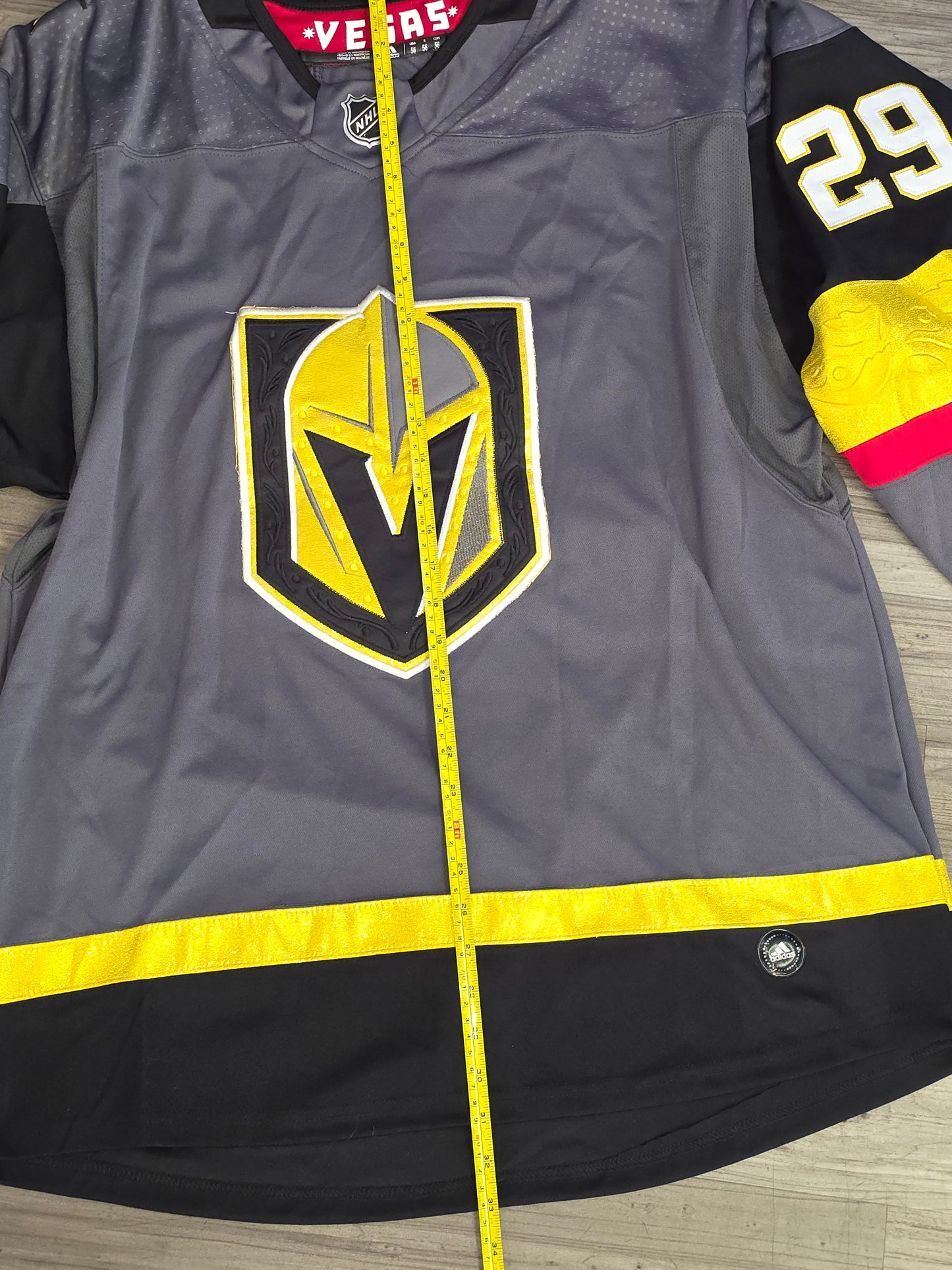 Adidas Men Jersey Gray Size 56 Hockey NHL Vegas Golden Knights #29 Fleury Stich