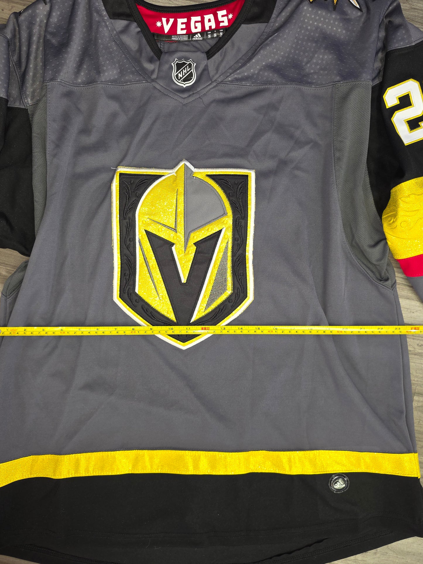 Adidas Men Jersey Gray Size 56 Hockey NHL Vegas Golden Knights #29 Fleury Stich