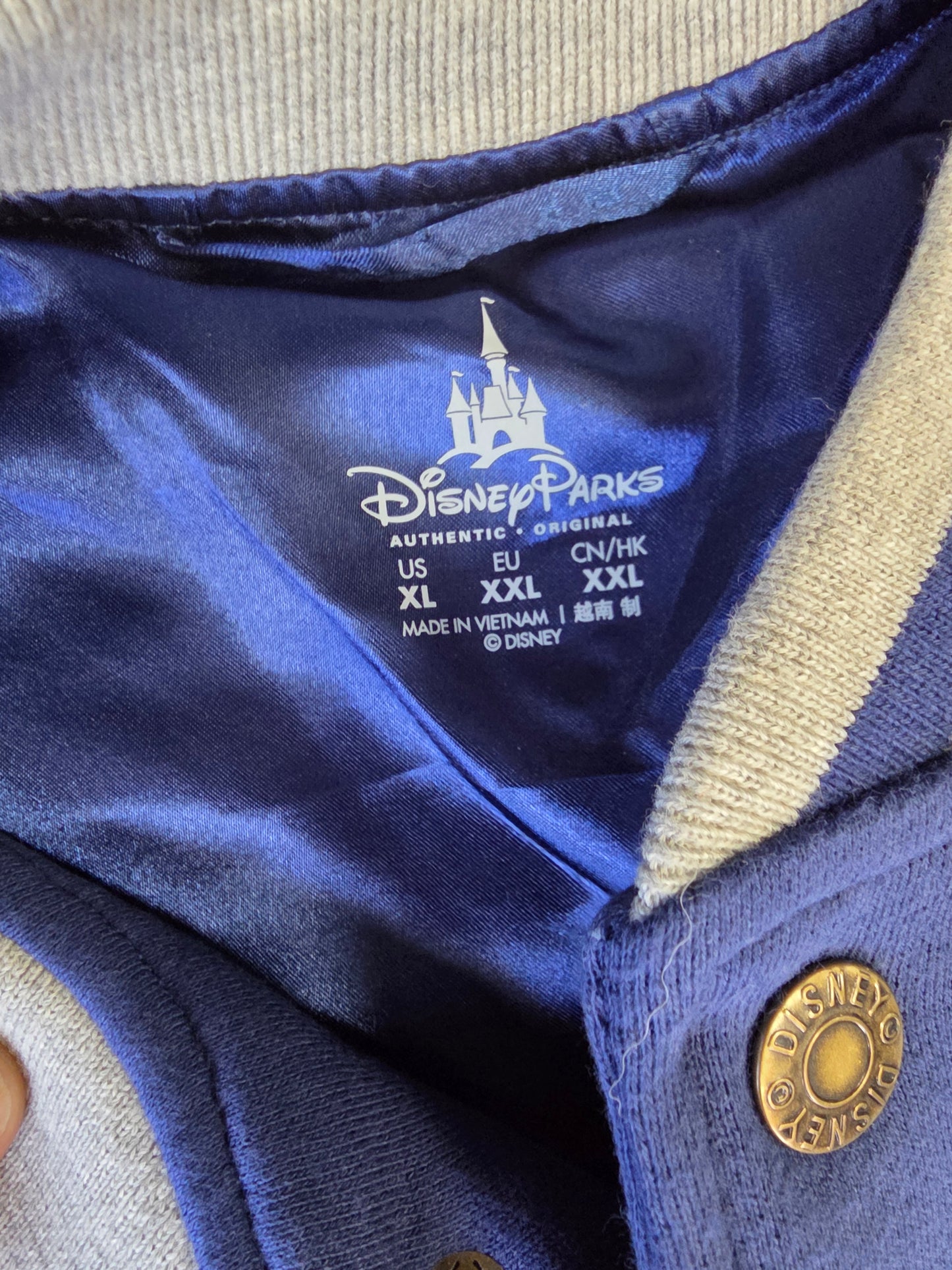 Disneyland Varsity Letterman Bomber Jacket Men's XL Blue