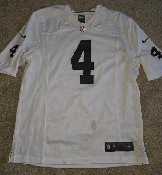 Nike Las Vegas Raiders Derek Carr #4 Game Jersey Men’s Size Large  On Field