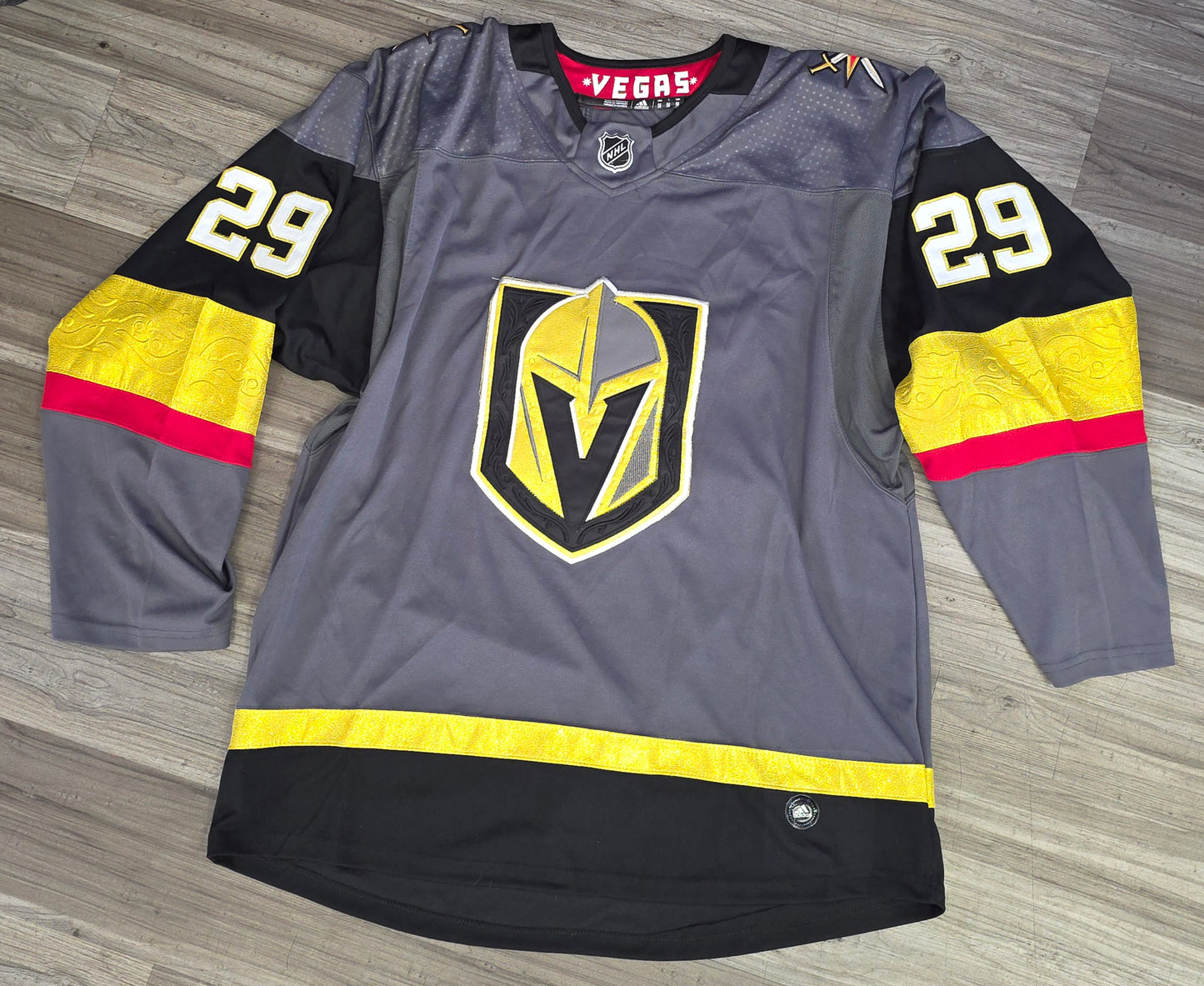 Adidas Men Jersey Gray Size 56 Hockey NHL Vegas Golden Knights #29 Fleury Stich